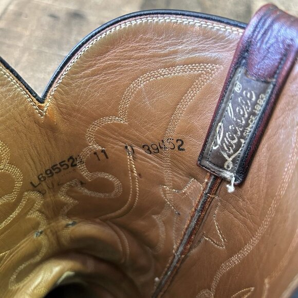 Lucchese Classics L695524 Black Cherry Smooth Ostrich Cowboy Boots Mens 11 D - Picture 3 of 12